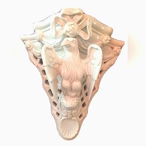 Vintage Italian Ceramic Porcelain Eagle Wall Sconce